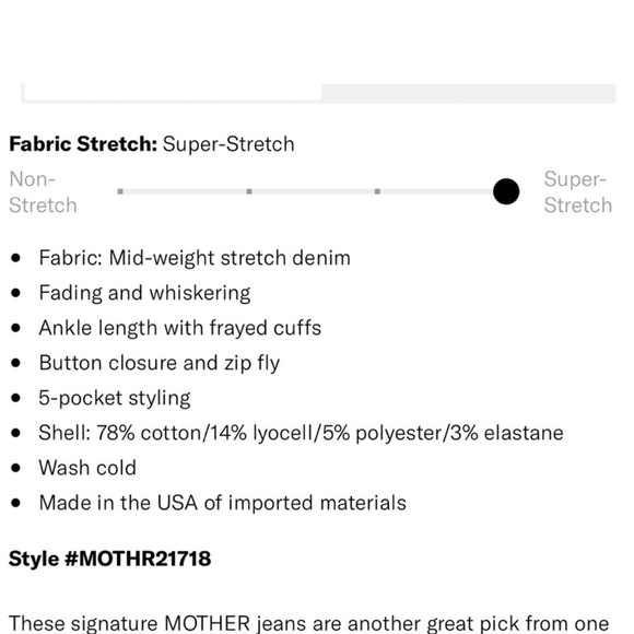 MOTHER  Mid Rize Dazzler Ankle Fray Size 24 NWT - Picture 5 of 16